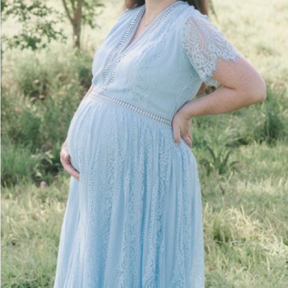 Blue lace dress XL. Great for maternity photos too.